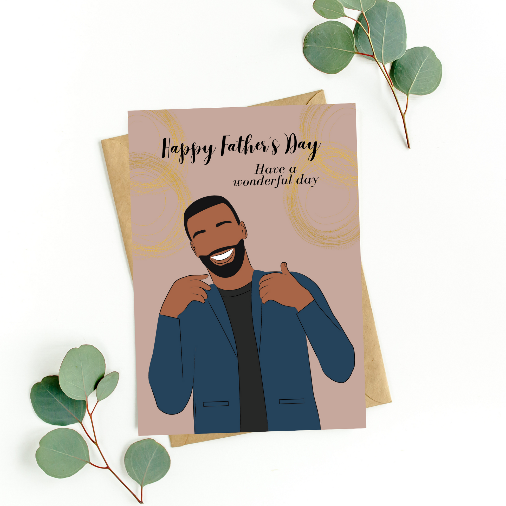 Happy fathers day greeting Card black man card 