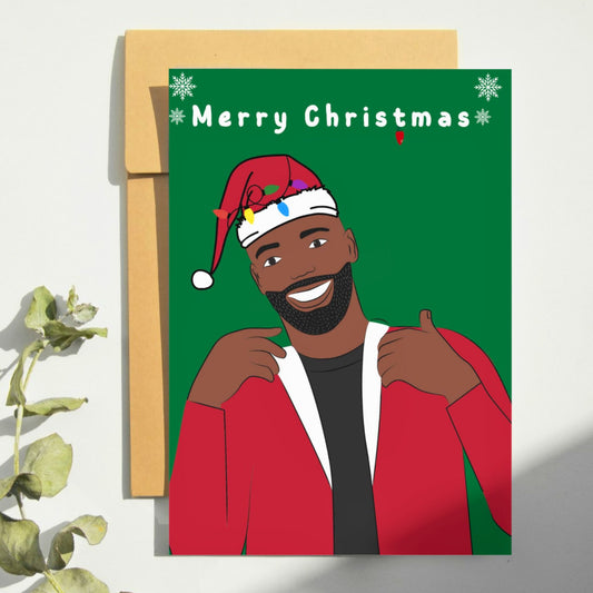Festive Black Male Christmas Card