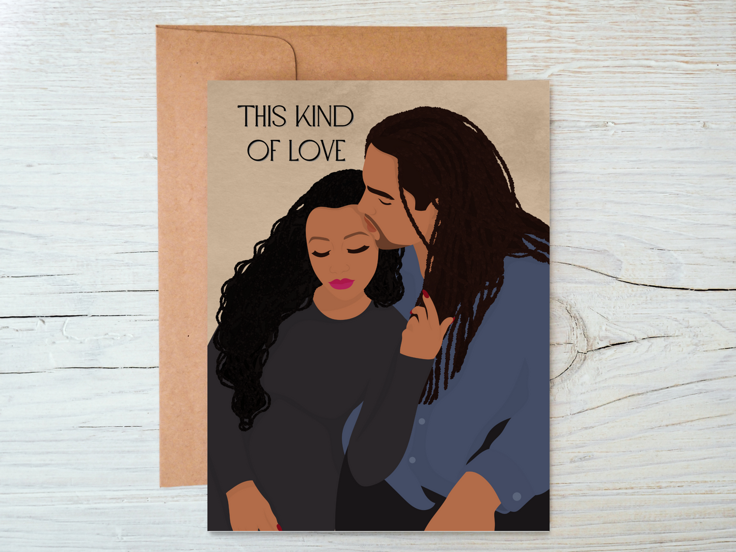 mixed race black couple valentines day card