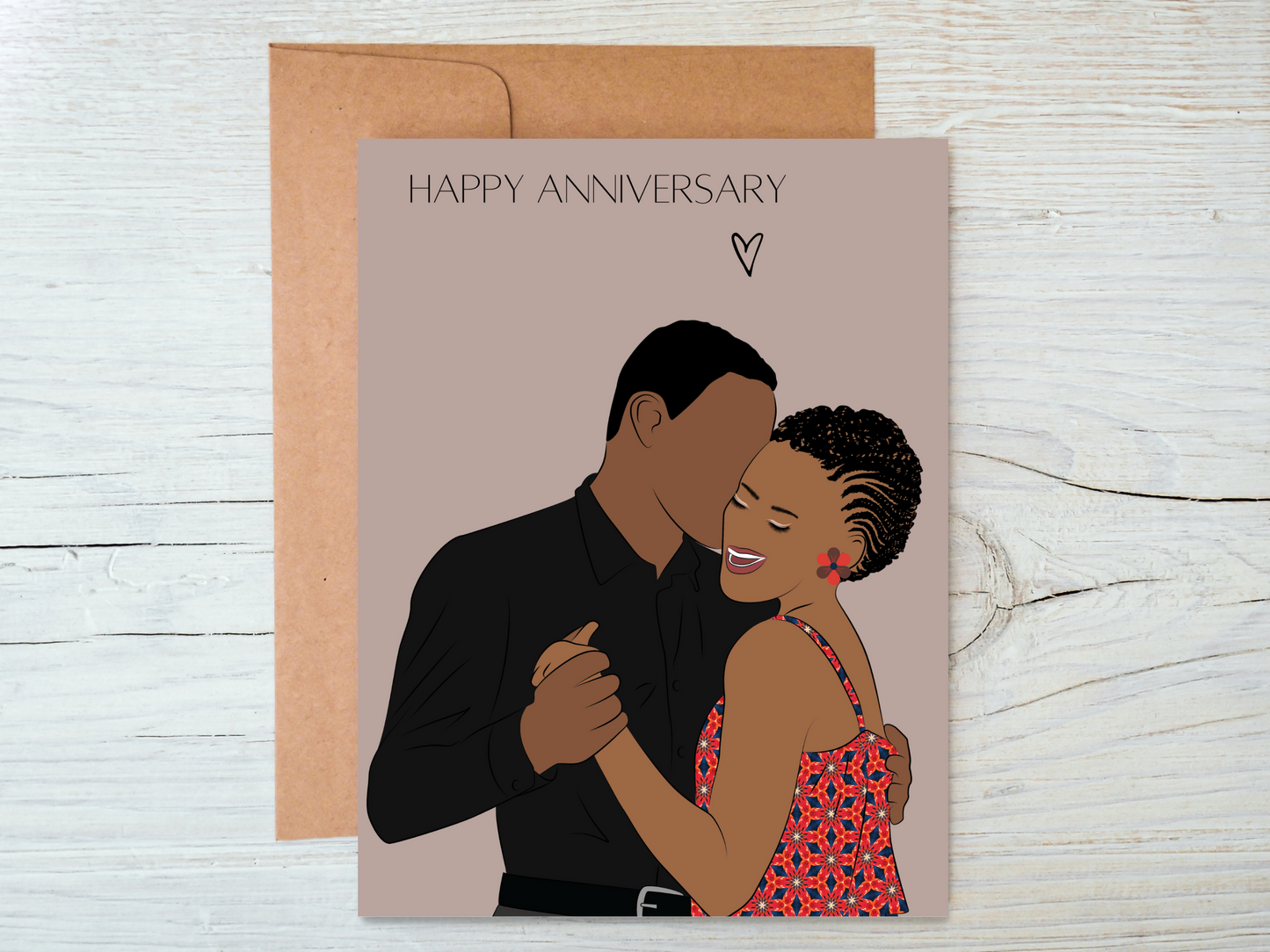 Happy Anniversary black couple Diverse card