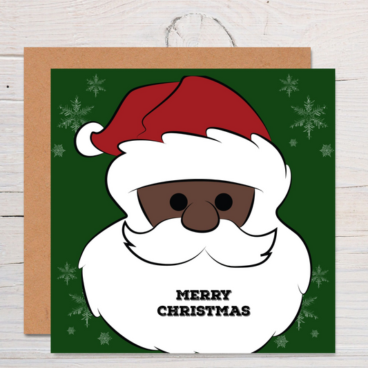 Christmas Santa Card, Black Santa