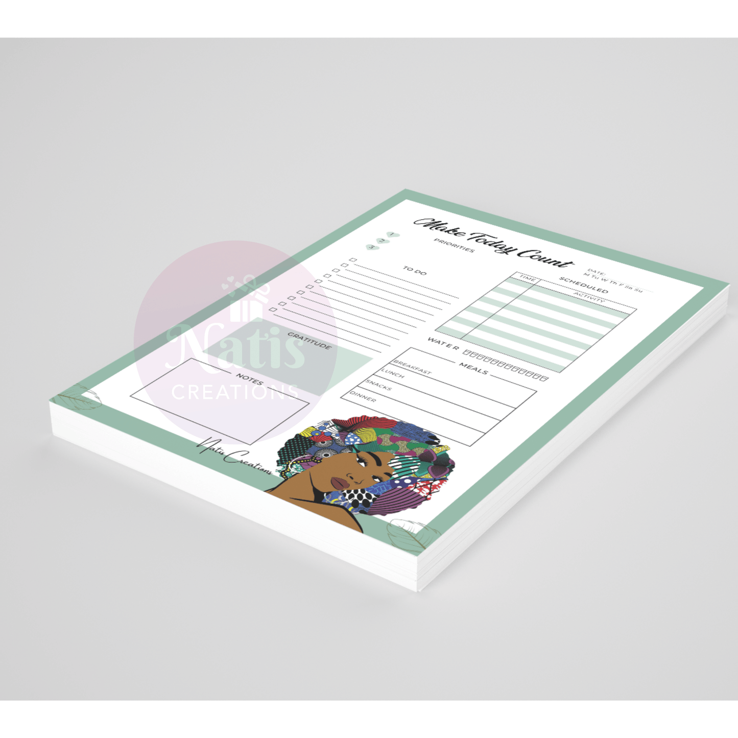 A5 Black Girl Daily Planner
