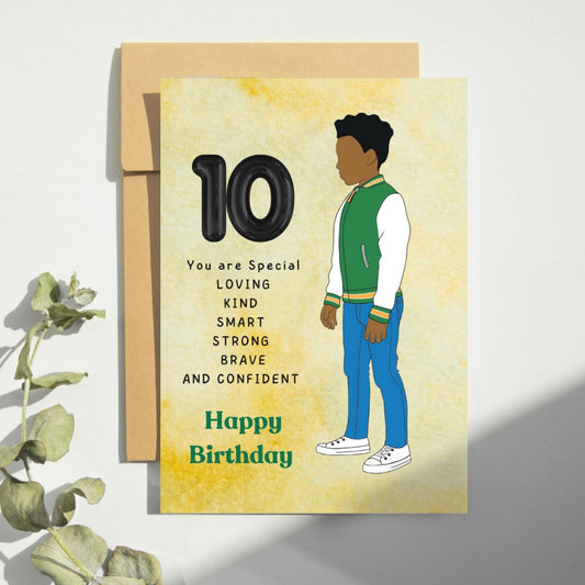 Affirmation 10th Birthday Cards For Boys