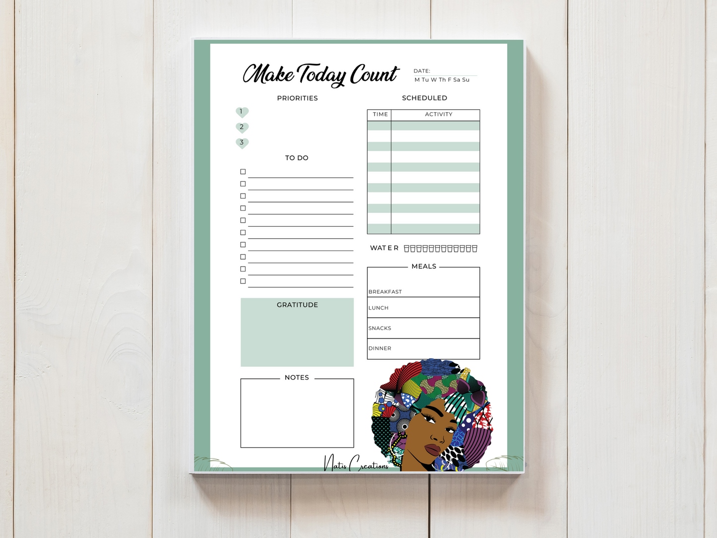A5 Black Girl Daily Planner