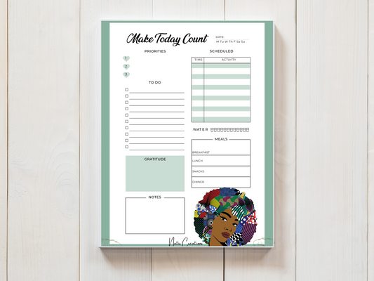 A5 Black Girl Daily Planner