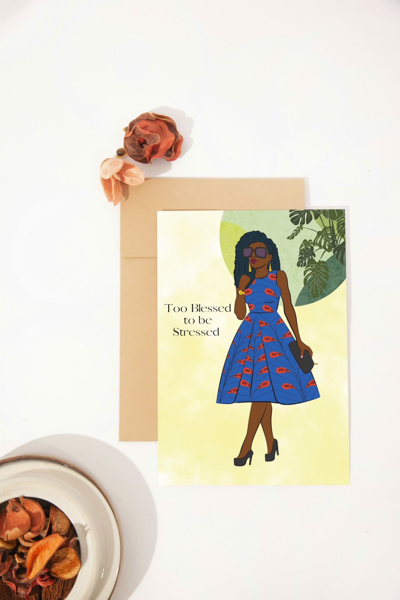 Too Blessed To Be Stressed- Cards for Women