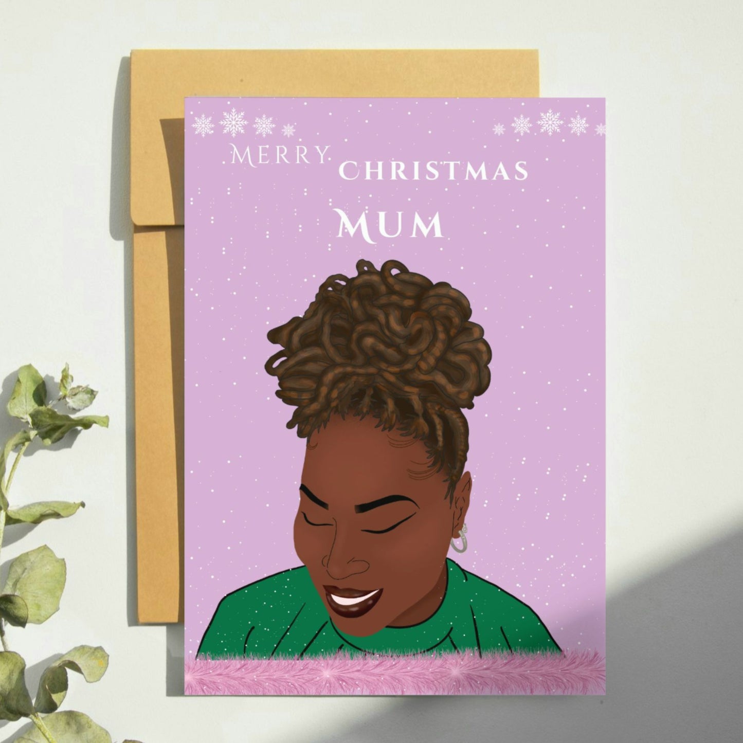 Mum black woman Christmas cards 