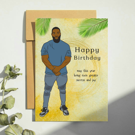 Nathaniel Black Fitness Man Greeting Card