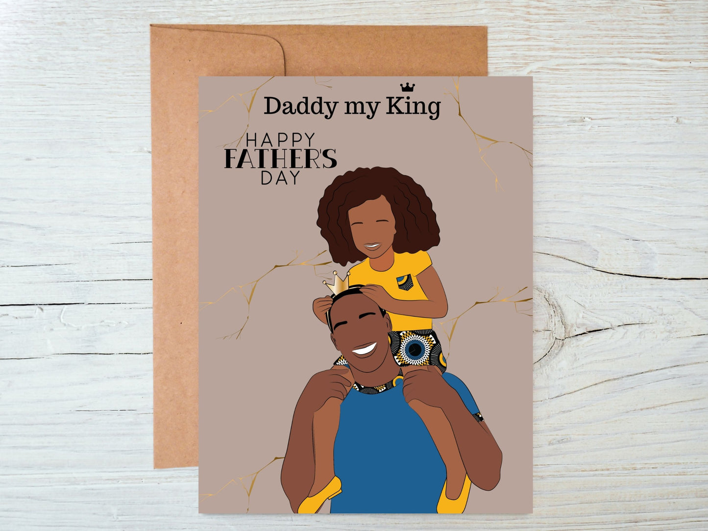 Black Dad And Daughter Father's Day Greeting Card