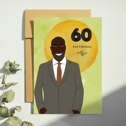 60th Black Man Birthday Card