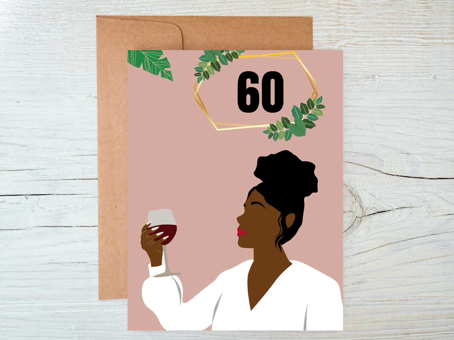 50 And 60th Birthday Black Woman Age Card