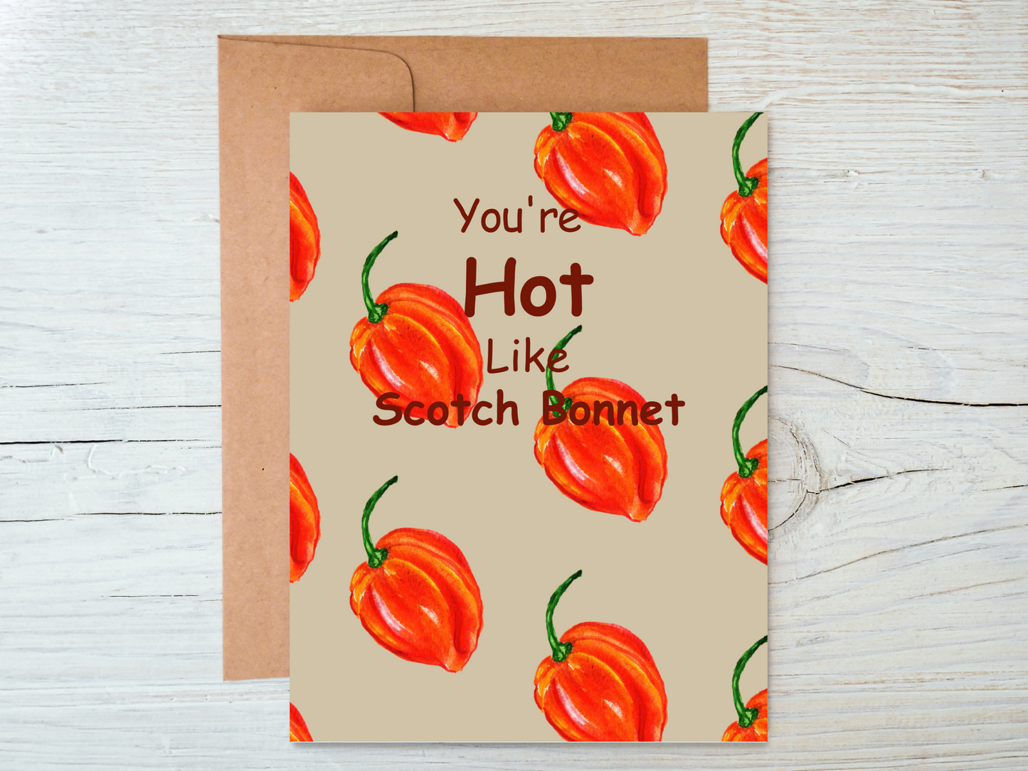 Hot Like Scotch Bonnet Valentines Love Card