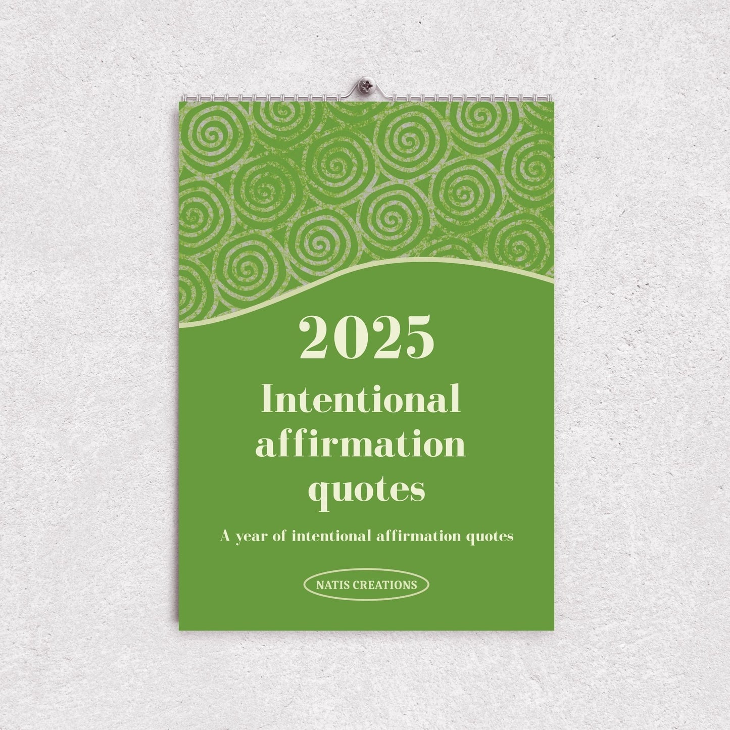 2025 African Batik Print Intentional Affirmation Quotes Calendar