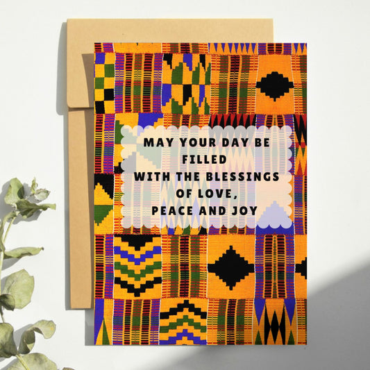 Kente Pattern Birthday Card