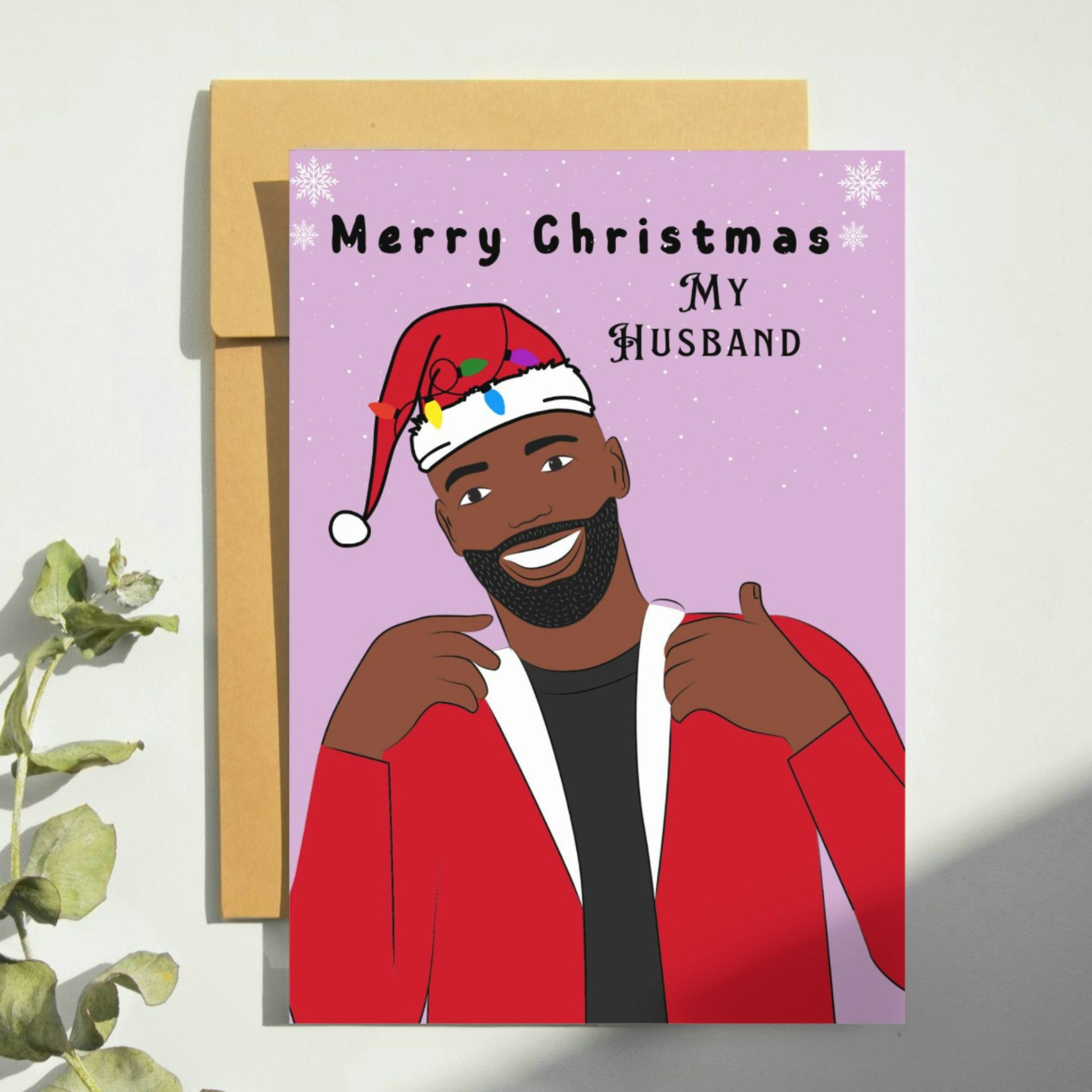 Husband black woman Christmas cards 