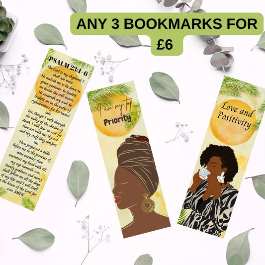 Set of 3 Afrocentric Affirmation Bookmarks