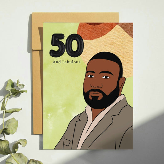 50th Black Man Birthday Card