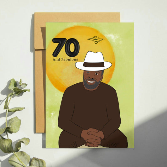 70th Black Man Birthday Card