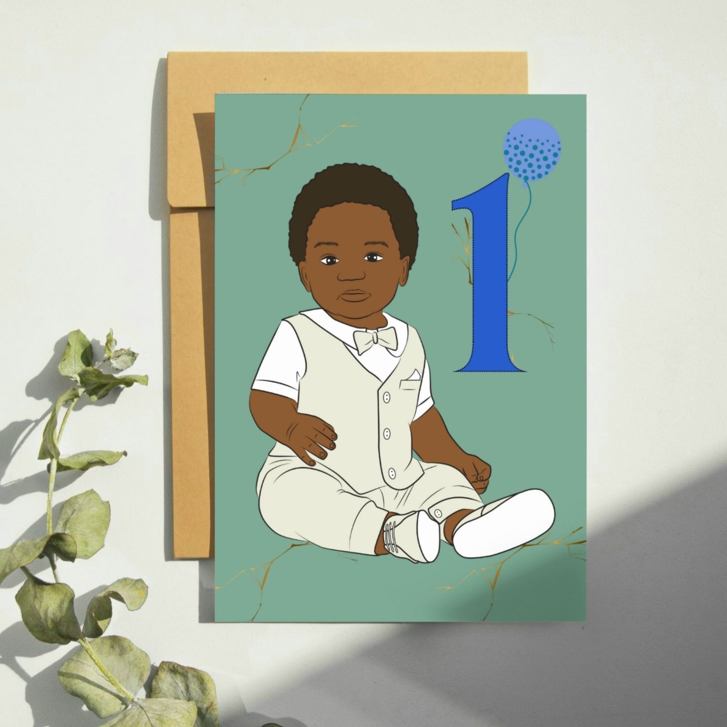 1st Baby Boy Birthday Card