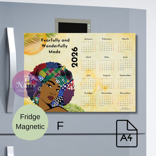 Magnetic Fridge Calendar 2026