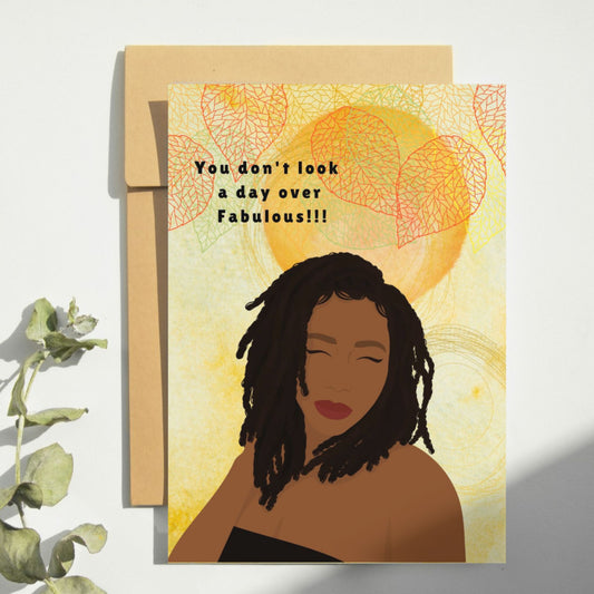 Happy Birthday Black Woman Locs Card - Cards for Women