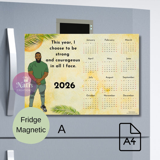 Magnetic Fridge Calendar 2026