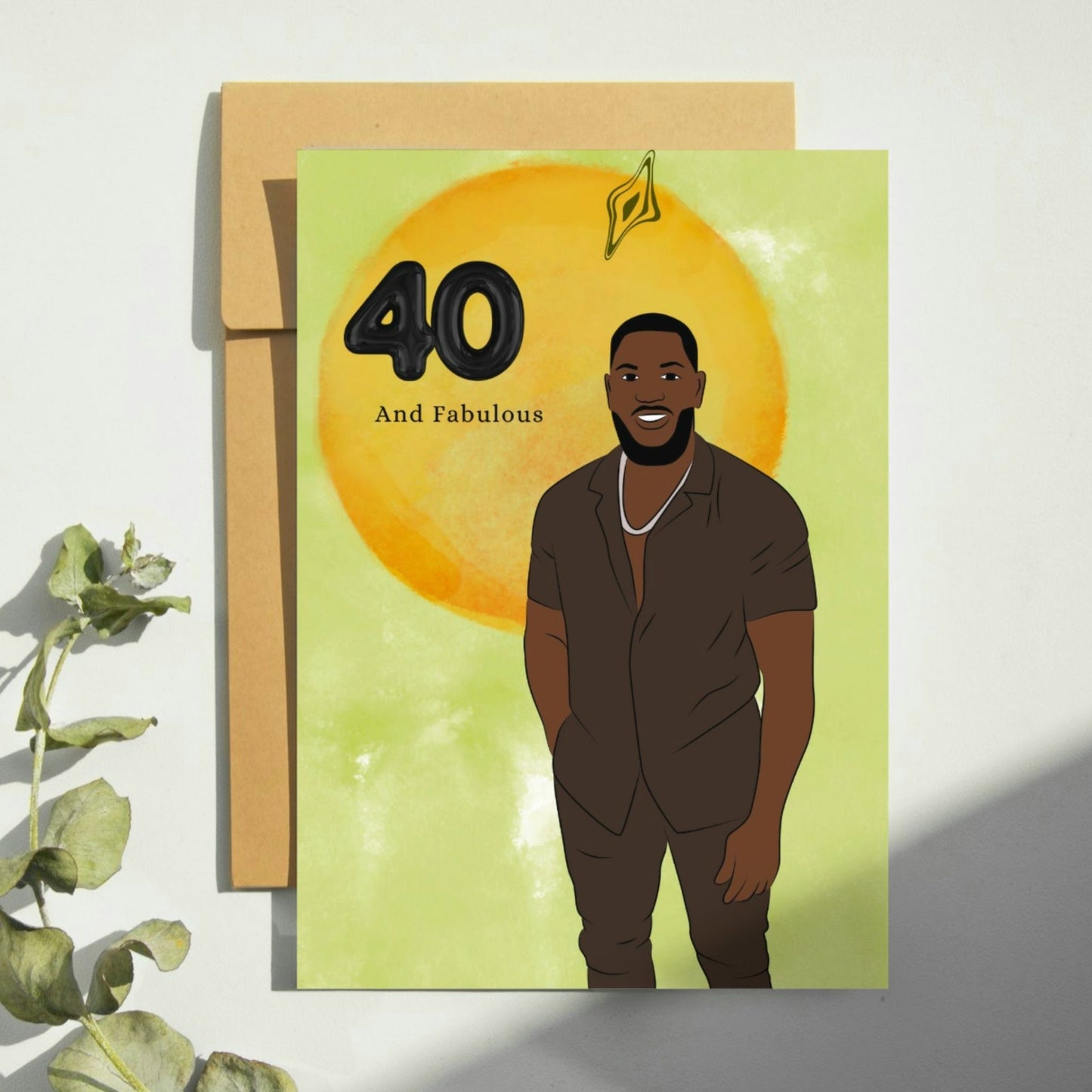 40th Black Man Birthday Card