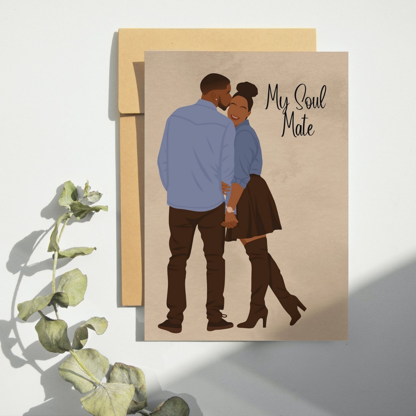 black couple card, valentines black love  black own card