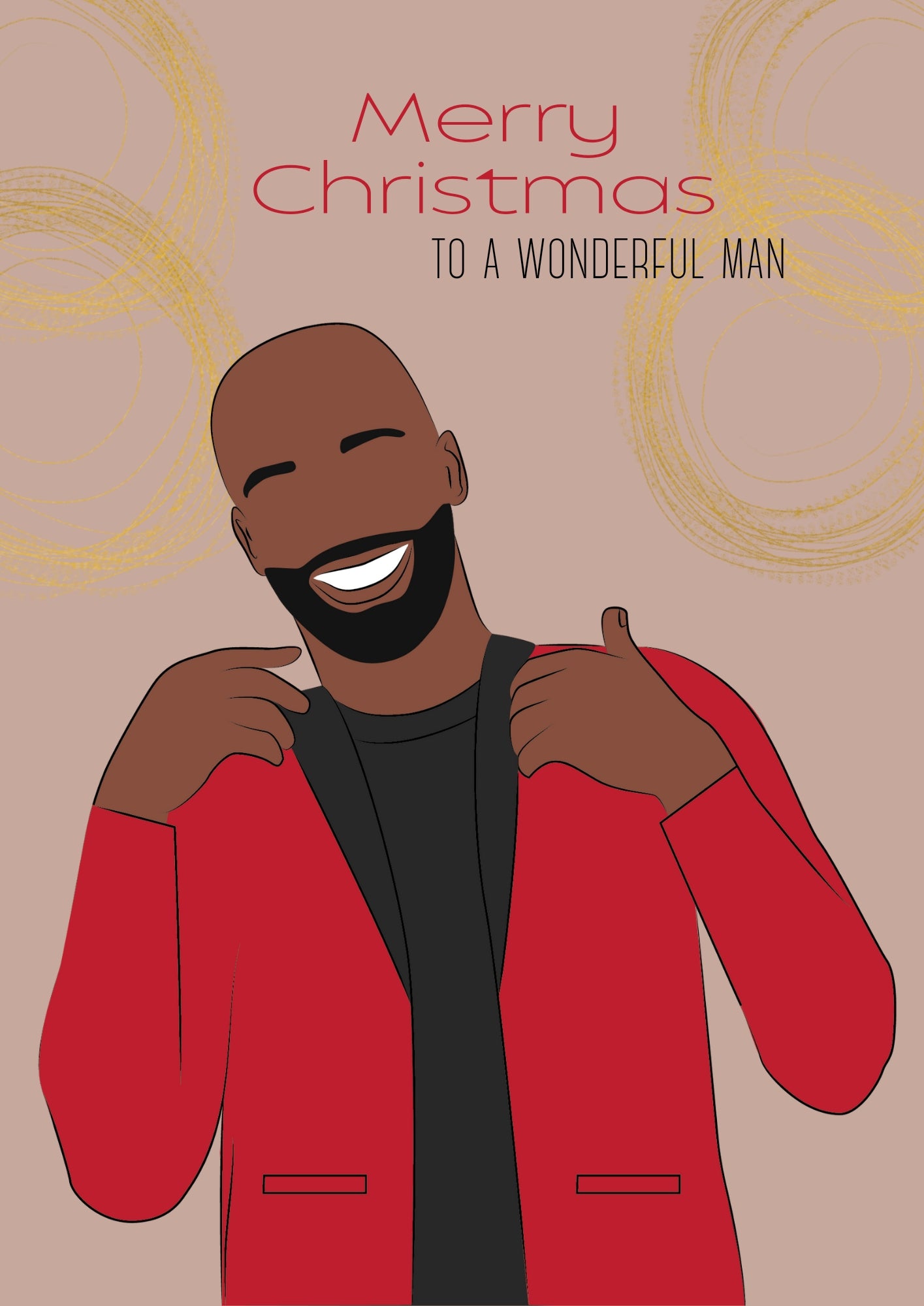 Christmas Black Man Card