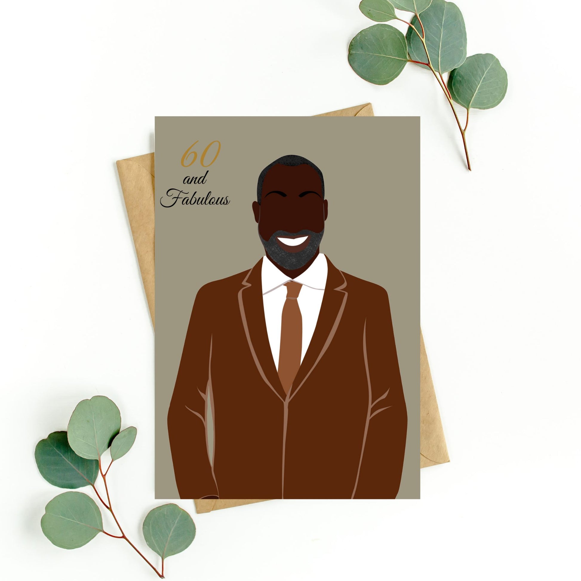 Black man 60th Milestone age birthday card