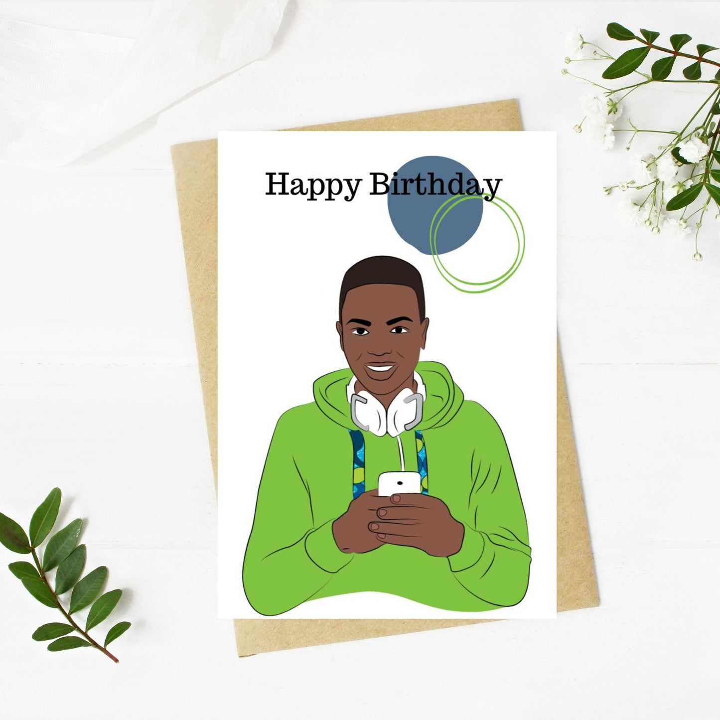 Young Black Teenage Boy Greeting Card