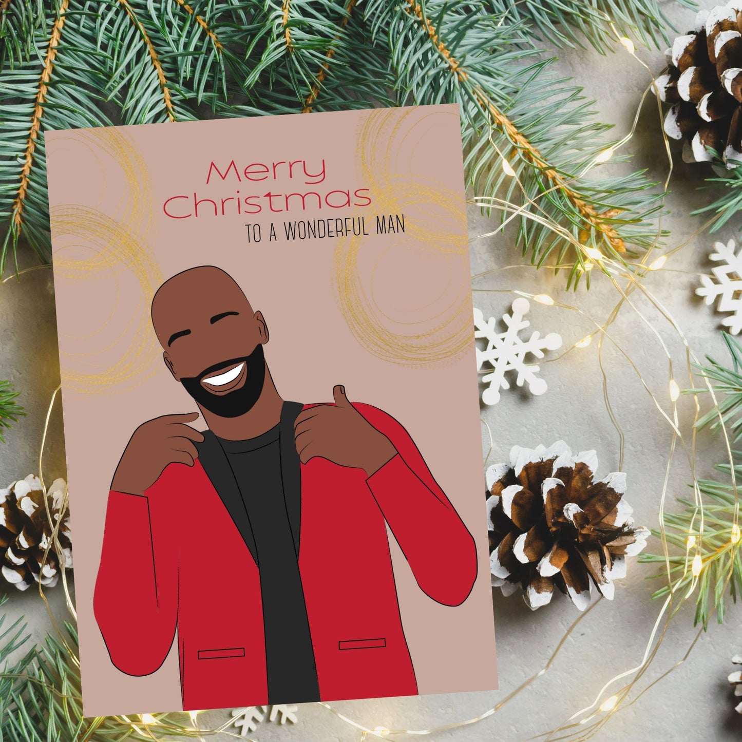Christmas Black Man Card