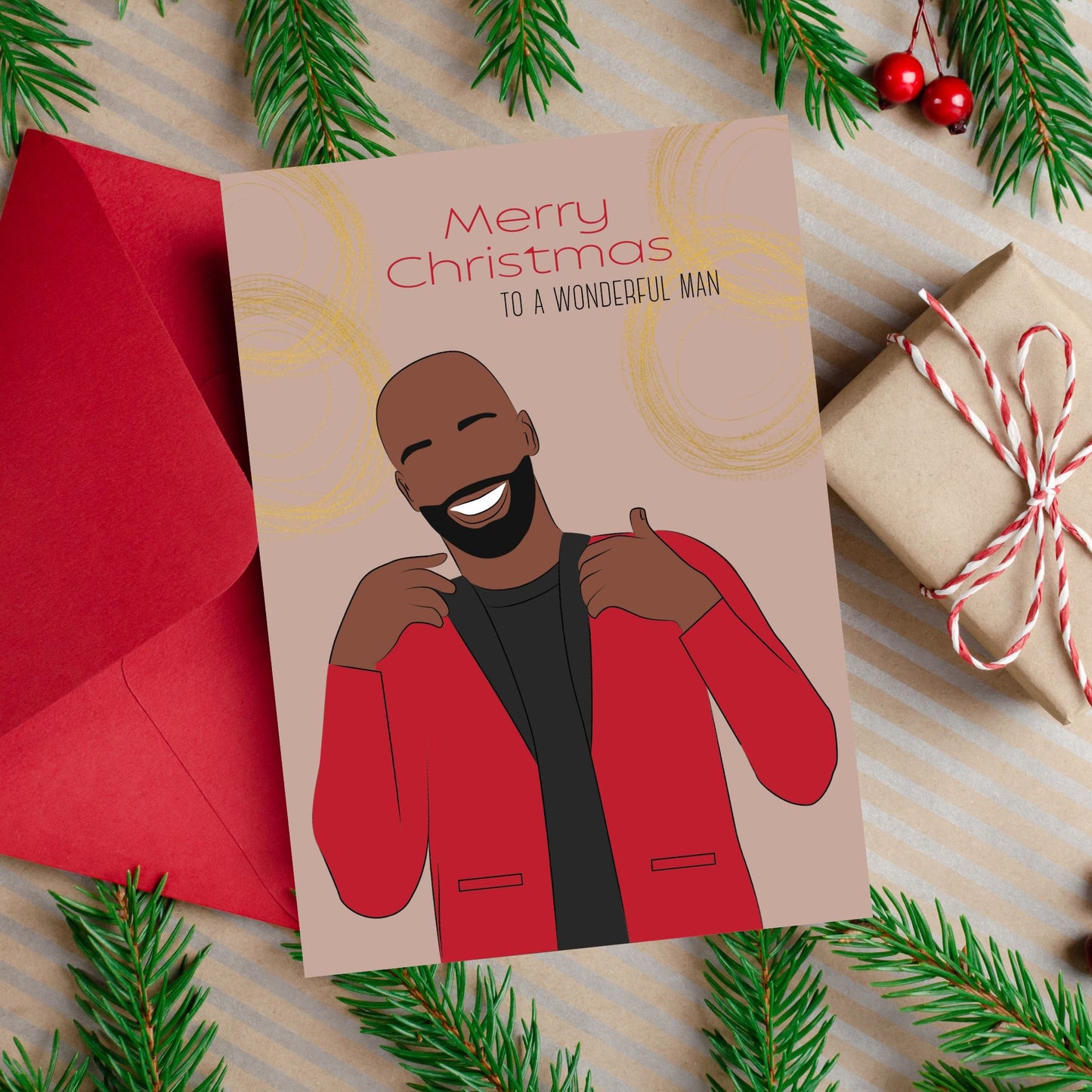 Christmas Black Man Card