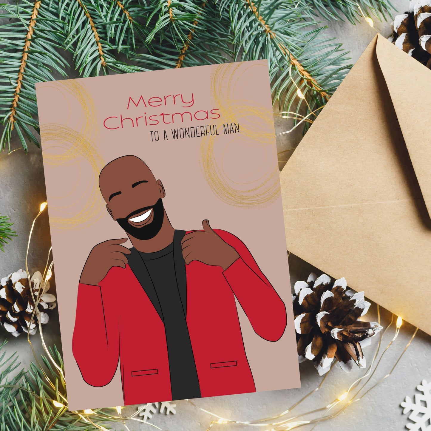 Christmas Black Man Card