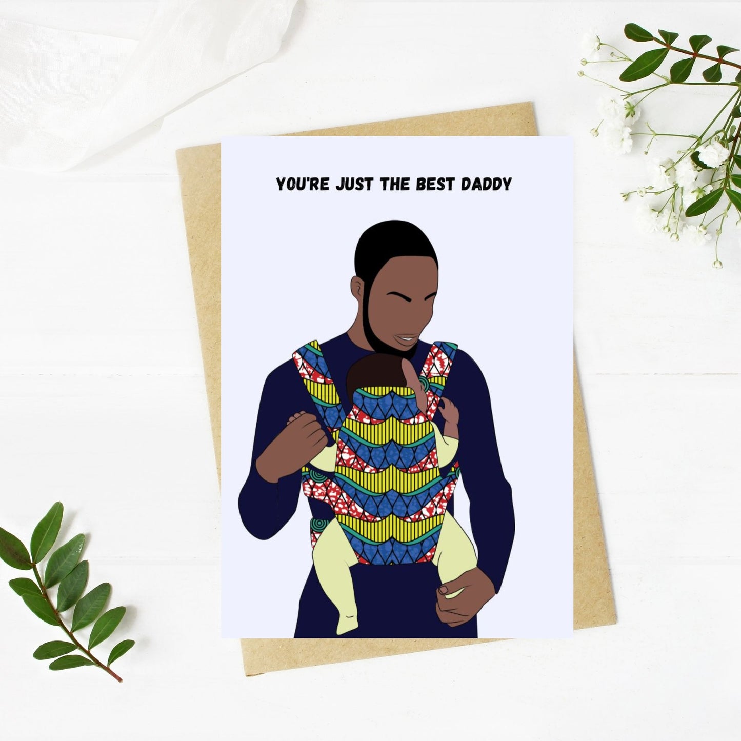 Black dad new baby card